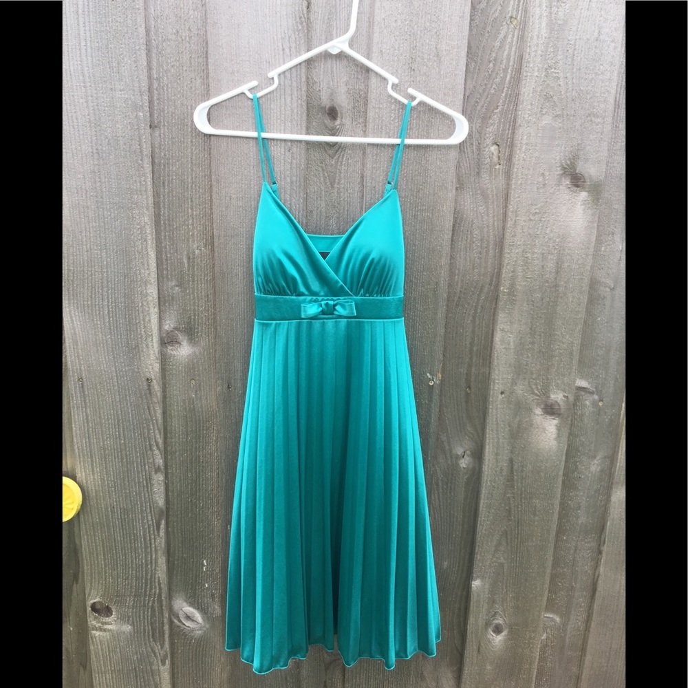 Satin Accordion Style Dress w/ Adjustable Straps